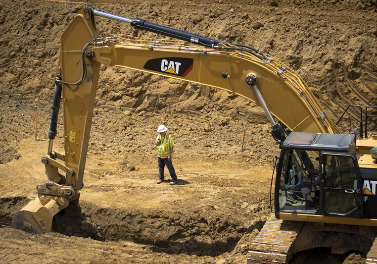 The first excavation of potentially contaminated soil gets underway to remove sources of potential groundwater contamination and provide fill dirt for the On-Site Waste Disposal Facility at Portsmouth.